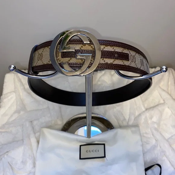 Gucci Supreme Canvas Double GG Belt With Dust Bag - Picture 5 of 17